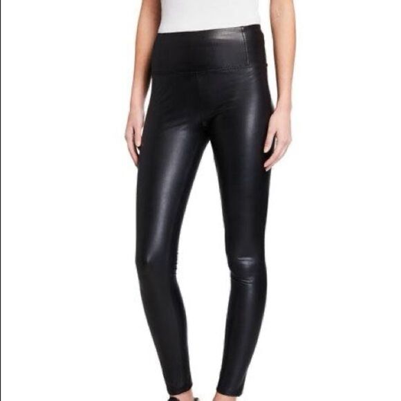 NWT 7 For All Mankind Black Faux Leather Leggings - Picture 1 of 7